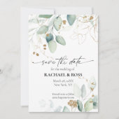Elegante Eucalyptus Botanische Trouwkaart 'Save th Save The Date (Voorkant)