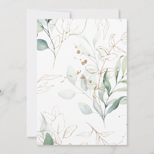 Elegante Eucalyptus Botanische Trouwkaart 'Save th Save The Date (Achterkant)