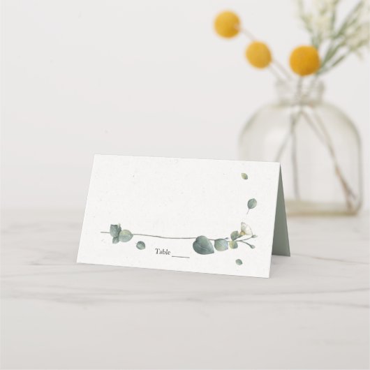 Elegante Eucalyptus Botanische Waterverf Plaatskaartje (Voorkant)