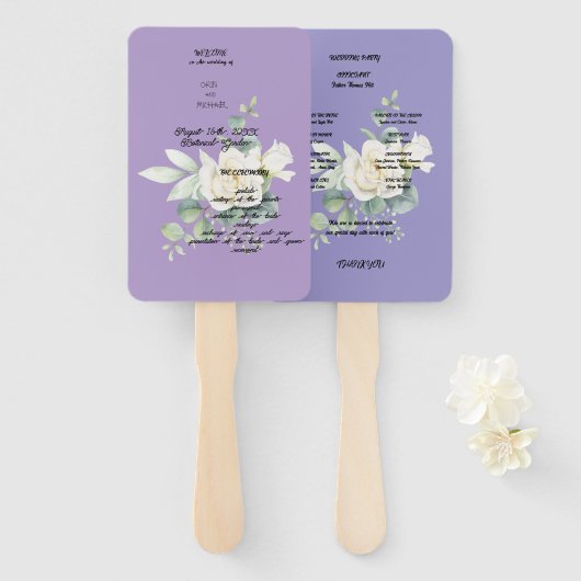 Elegante eucalyptus botanische zomerbruiloft handwaaier (Voorkant en achterkant)