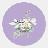 Elegante eucalyptus botanische zomerbruiloft ronde sticker (Voorkant)