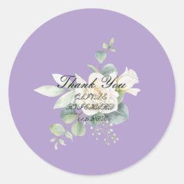 Elegante eucalyptus botanische zomerbruiloft ronde sticker