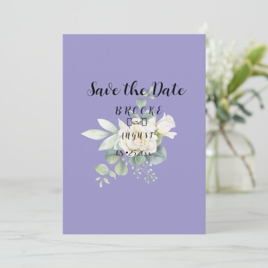 Elegante eucalyptus botanische zomerbruiloft save the date (Staand voorkant)