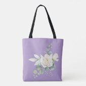 Elegante eucalyptus botanische zomerbruiloft tote bag (Achterkant)
