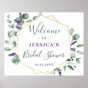 Elegante Eucalyptus BRUIDELIJKE DOOP Welkomstbord Poster