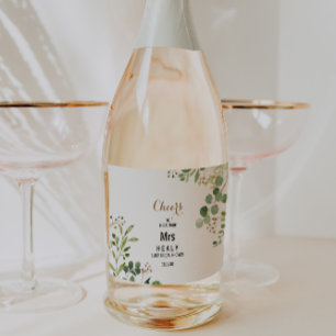 Elegante Eucalyptus Bruidsdiner Bruisende Wijn La Sparkling Wijnetiket
