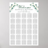 Elegante Eucalyptus Bruiloft 30 Tafel Zitplaatsen Poster (Voorkant)