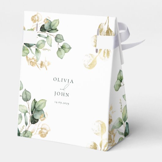 Elegante Eucalyptus Bruiloft Bedankdoosjes (Achterkant)