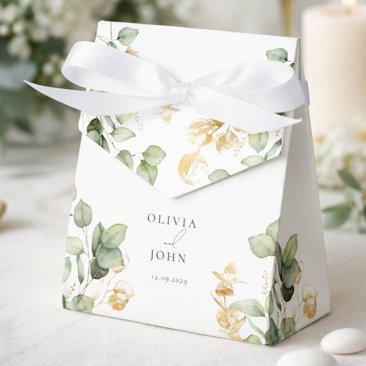 Elegante Eucalyptus Bruiloft Bedankdoosjes