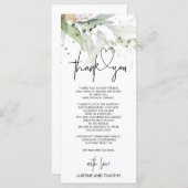 Elegante Eucalyptus bruiloft Dank u Tafel instelli Menu (Voorkant / Achterkant)