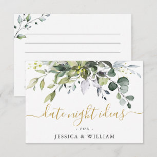 Elegante Eucalyptus Bruiloft Feest Datum Nacht Ide Advieskaart