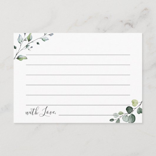 Elegante Eucalyptus Bruiloft Feest Datum Nacht Ide Advieskaart (Achterkant)