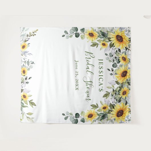 Elegante Eucalyptus Bruiloft Feest Fotobackdrop Wandkleed (Voorkant (horizontaal))