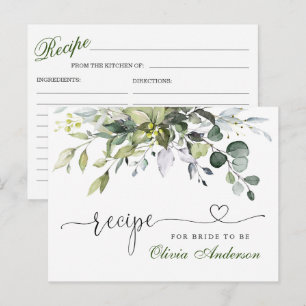 Elegante Eucalyptus Bruiloft Feest Recept Kaart
