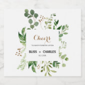 Elegante Eucalyptus bruiloft mousserende wijn labe Sparkling Wijnetiket (Enkel label)