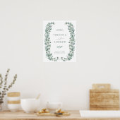 Elegante Eucalyptus Bruiloft Poster (Keuken)