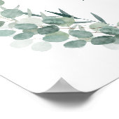Elegante Eucalyptus Bruiloft Poster (Hoek)