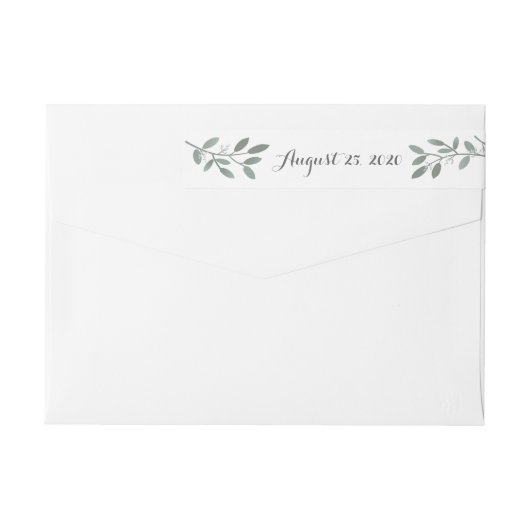 Elegante Eucalyptus Bruiloft Retouradres Wrap (Achterkant)