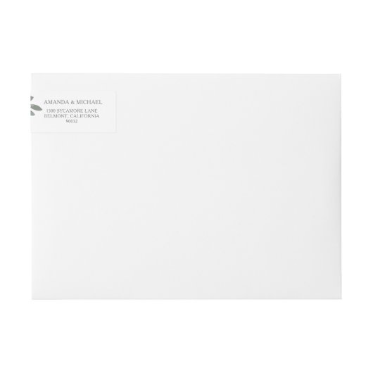 Elegante Eucalyptus Bruiloft Retouradres Wrap (Voorkant)