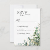 Elegante Eucalyptus bruiloft RSVP Kaart (Voorkant)
