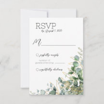 Elegante Eucalyptus bruiloft RSVP Kaart