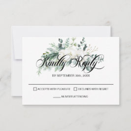 Elegante Eucalyptus bruiloft RSVP Kaartje