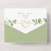 Elegante Eucalyptus bruiloft uitnodiging met QR-co (Achterkant)