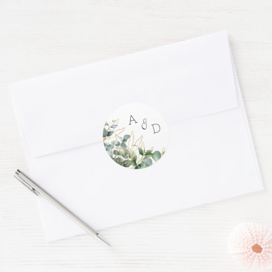 Elegante Eucalyptus bruiloft uitnodiging Sticker (Envelop)