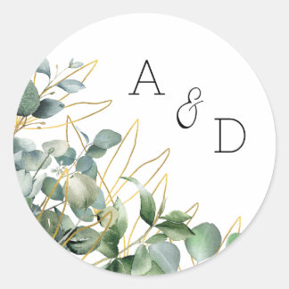Elegante Eucalyptus bruiloft uitnodiging Sticker