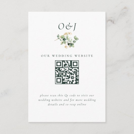 Elegante eucalyptus bruiloft website bijlage kaart (Voorkant)