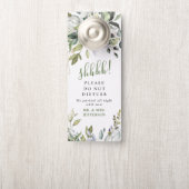 Elegante eucalyptus bruiloft welkom niet storen deurhanger (Op knop)