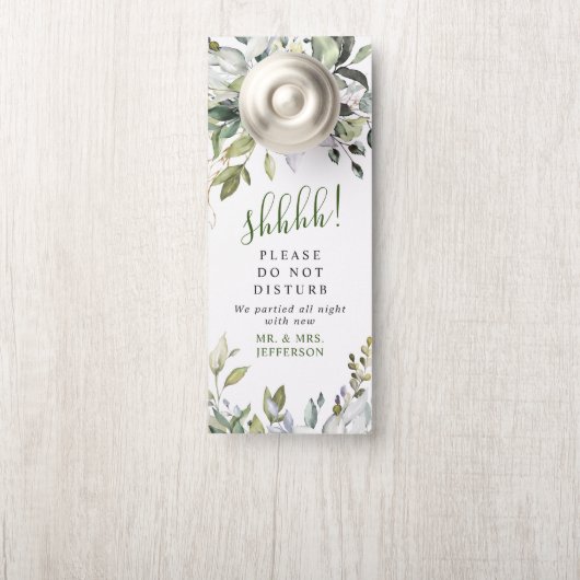 Elegante eucalyptus bruiloft welkom niet storen deurhanger (Op knop)