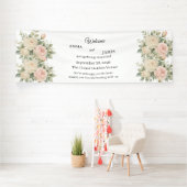Elegante Eucalyptus Bruiloft Welkom Spandoek (Insitu)