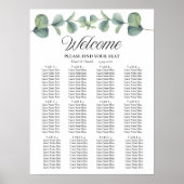 Elegante Eucalyptus bruiloft Zitting Grafiek Teken Poster (Voorkant)