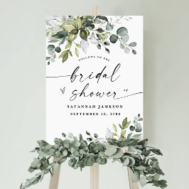 Elegante Eucalyptus Bruiloftsborrel Welkomstbord