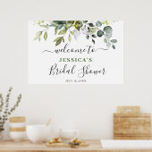 Elegante Eucalyptus BRUILOFTSBORREL Welkomstbord Poster (Keuken)