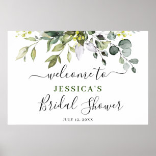 Elegante Eucalyptus BRUILOFTSBORREL Welkomstbord Poster