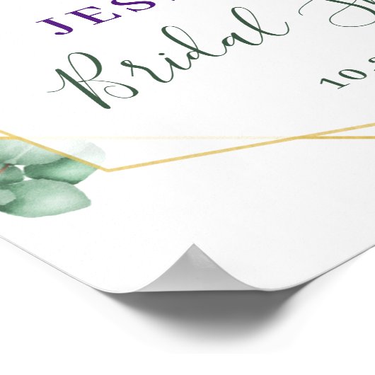 Elegante Eucalyptus BRUILOFTSFEest Welkomstbord Poster (Hoek)