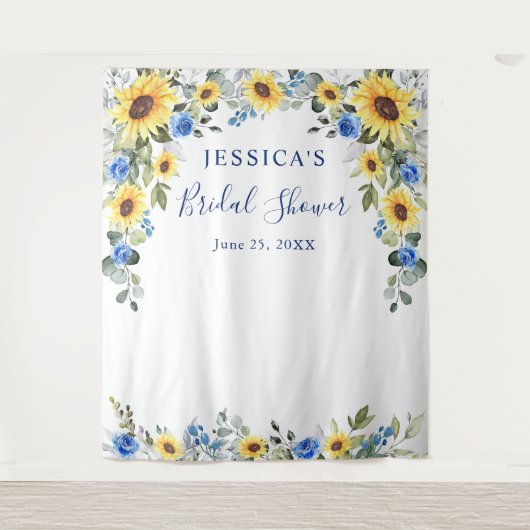 Elegante Eucalyptus Bruiloftsfotobackdrop Wandkleed (Voorkant)