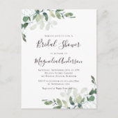 Elegante Eucalyptus Bruiloftsinvitation Briefkaart (Voorkant)