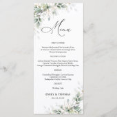 Elegante Eucalyptus Bruiloftsmenu Menu (Voorkant)