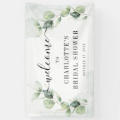 Elegante Eucalyptus Bruiloftsontvangst Spandoek (Verticaal)
