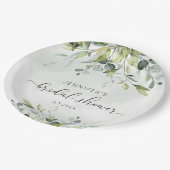 Elegante eucalyptus bruiloftsshower servetten papieren bordje (Gekanteld)