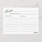 Elegante Eucalyptus Bruiloftsshowers Receptkaart Briefkaart (Achterkant)