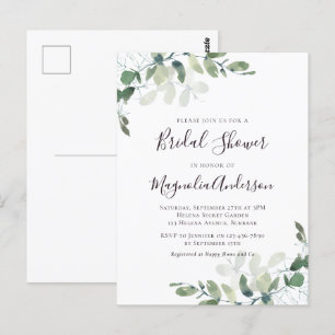 Elegante Eucalyptus Bruiloftsuitnodiging Briefkaart