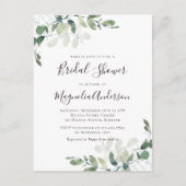 Elegante Eucalyptus Bruiloftsuitnodiging Briefkaart (Voorkant)