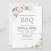 Elegante Eucalyptus Budget BBQ Engagement Party Kaart (Voorkant)