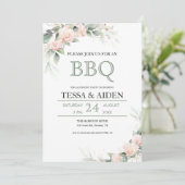 Elegante Eucalyptus Budget BBQ Engagement Party Kaart (Staand voorkant)