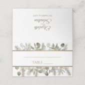 Elegante Eucalyptus & dennenappel Groen Goud Bruil Plaatskaartje (Buitenkant ongevouwen)