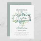 Elegante Eucalyptus Doop Christening Groene Decora (Voorkant / Achterkant)